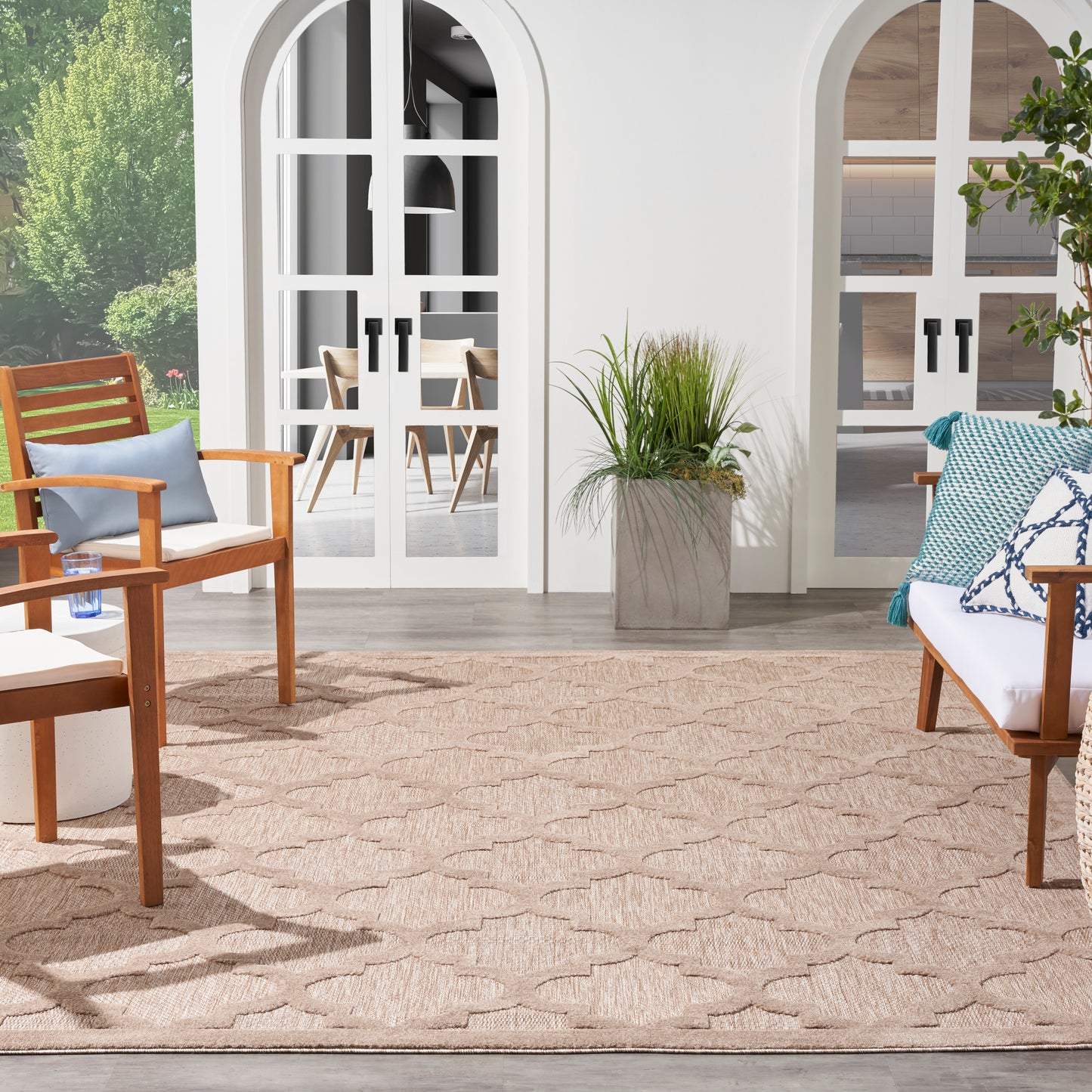 Nourison Easy Care 8' x 10' Natural Beige Modern Rug