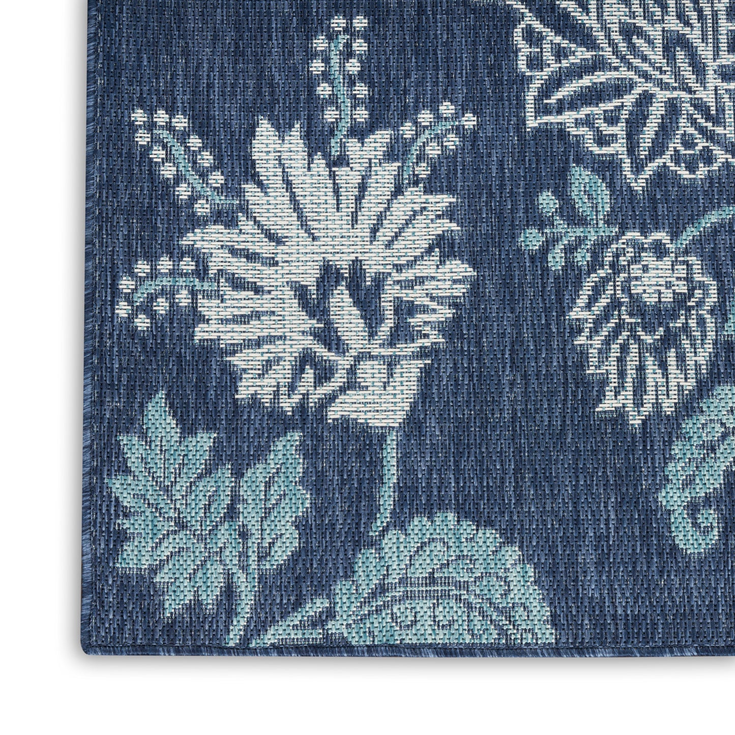 Nourison Garden Oasis 4' x 6' Navy Tropical Rug