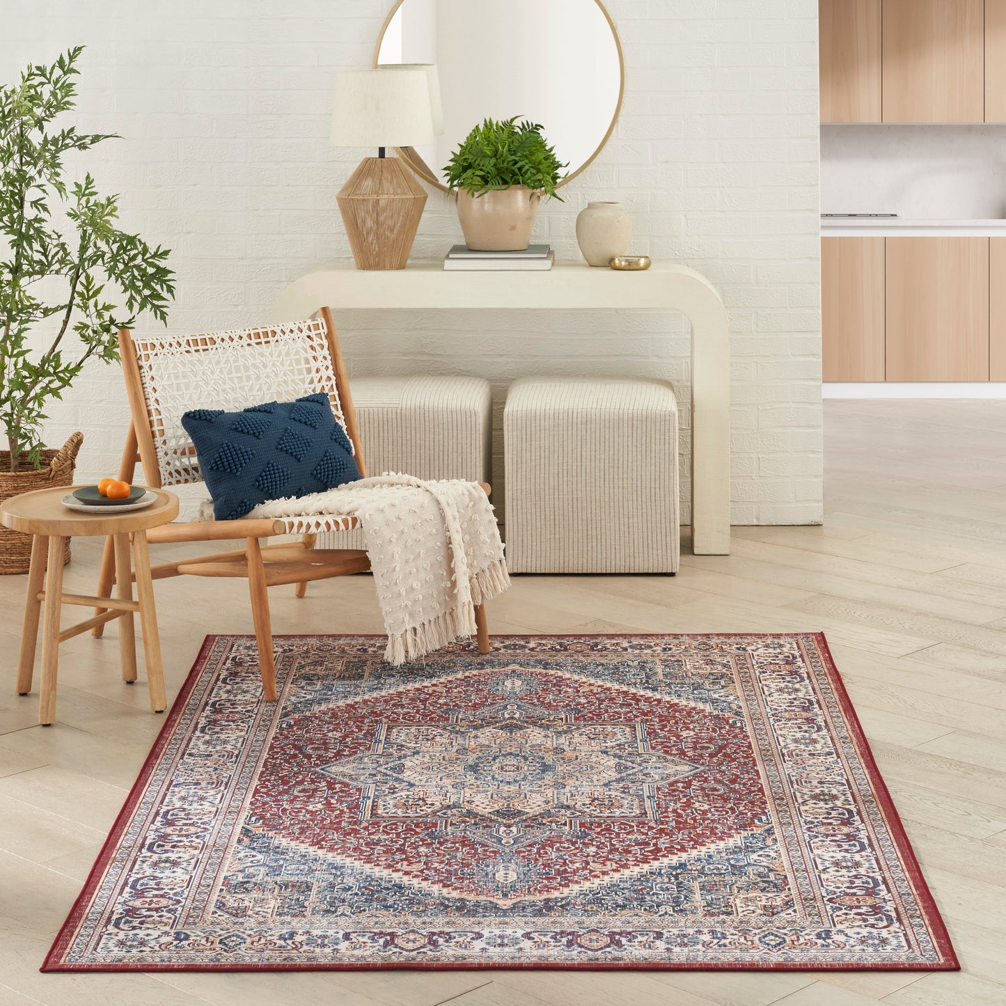 Nourison Vintage Home 3'9" x 5'9" Red Blue Bohemian Indoor Rug