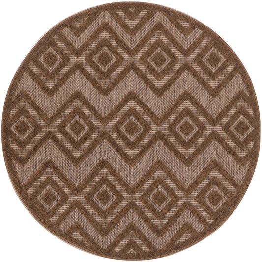 Nourison Versatile 4' x Round Brown Modern Rug