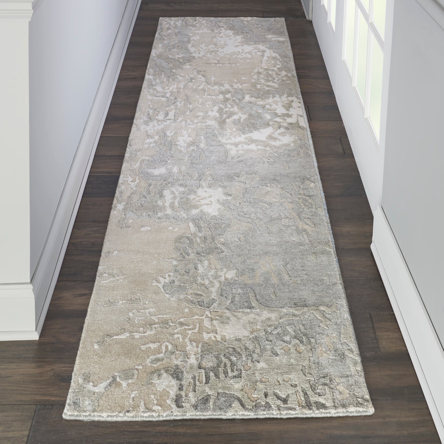 Nourison Silk Shadows 2'3" x 8' Sand Modern Indoor Rug