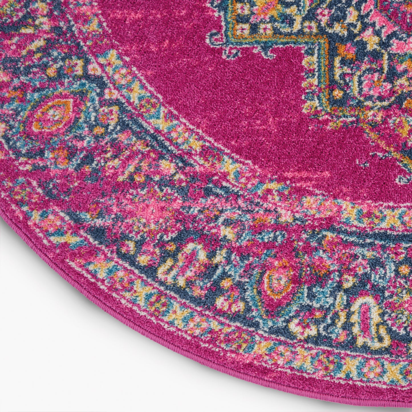 Nourison Passion 8' x Round Fuchsia Bohemian Indoor Rug