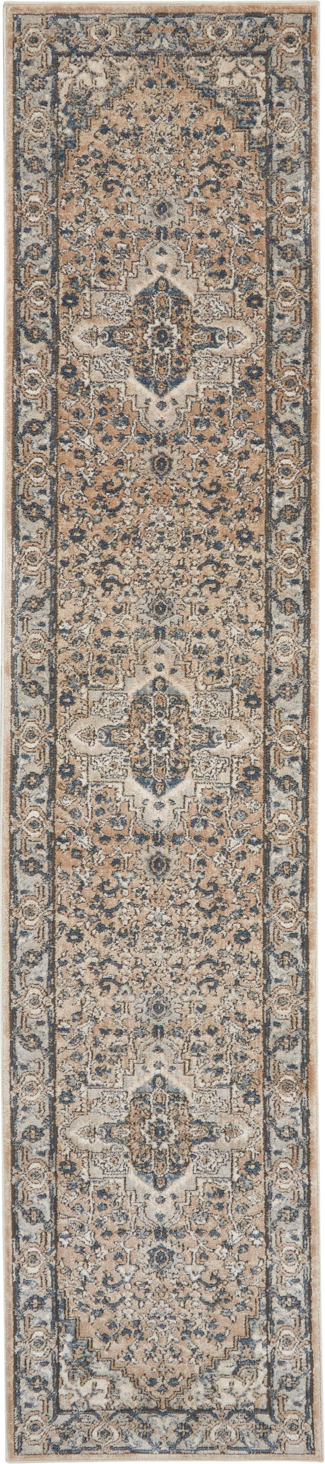 Nourison Quarry 2'2" x 12' Beige Grey Farmhouse Indoor Rug