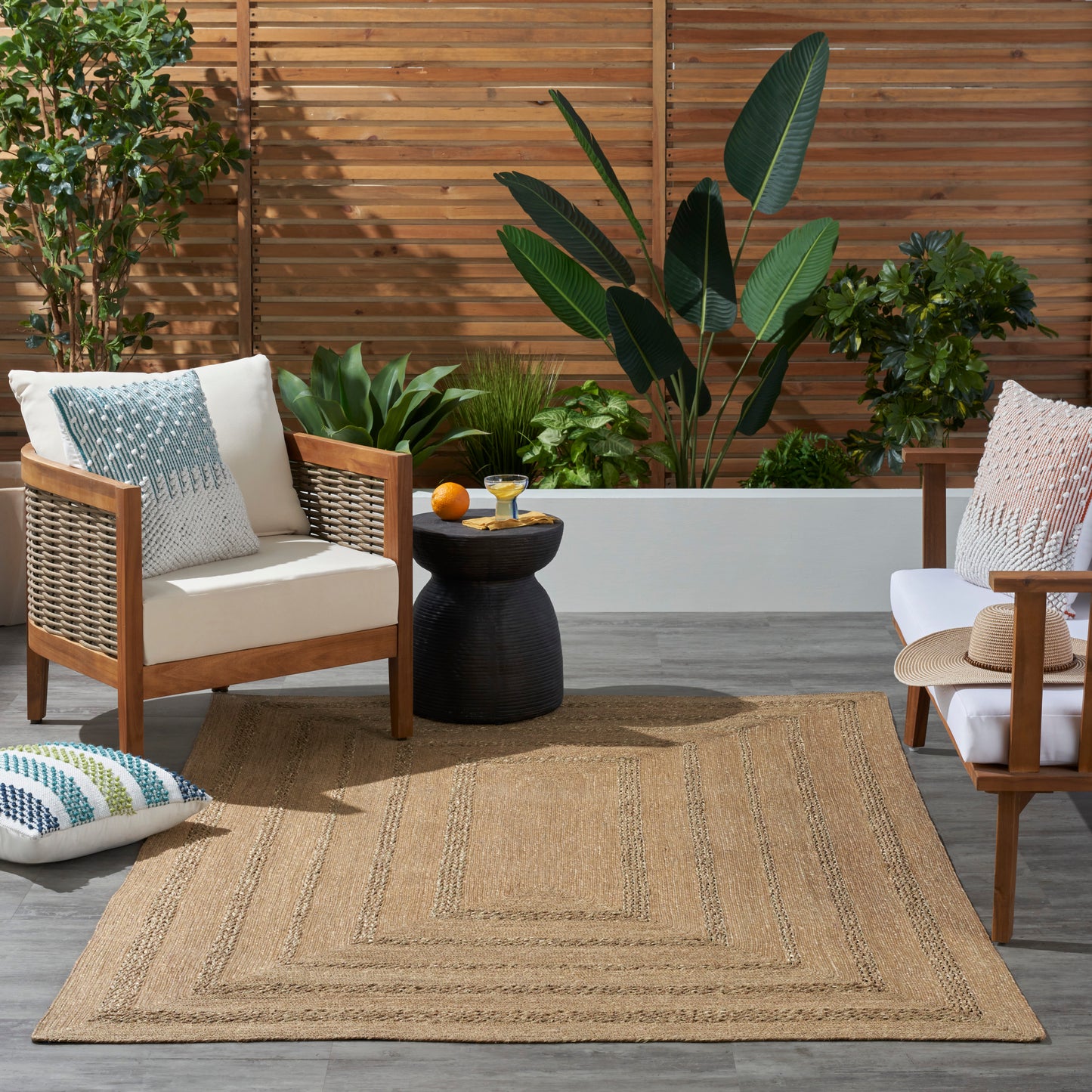 Nourison Natural Seagrass 4' x 6' Natural Outdoor Rug