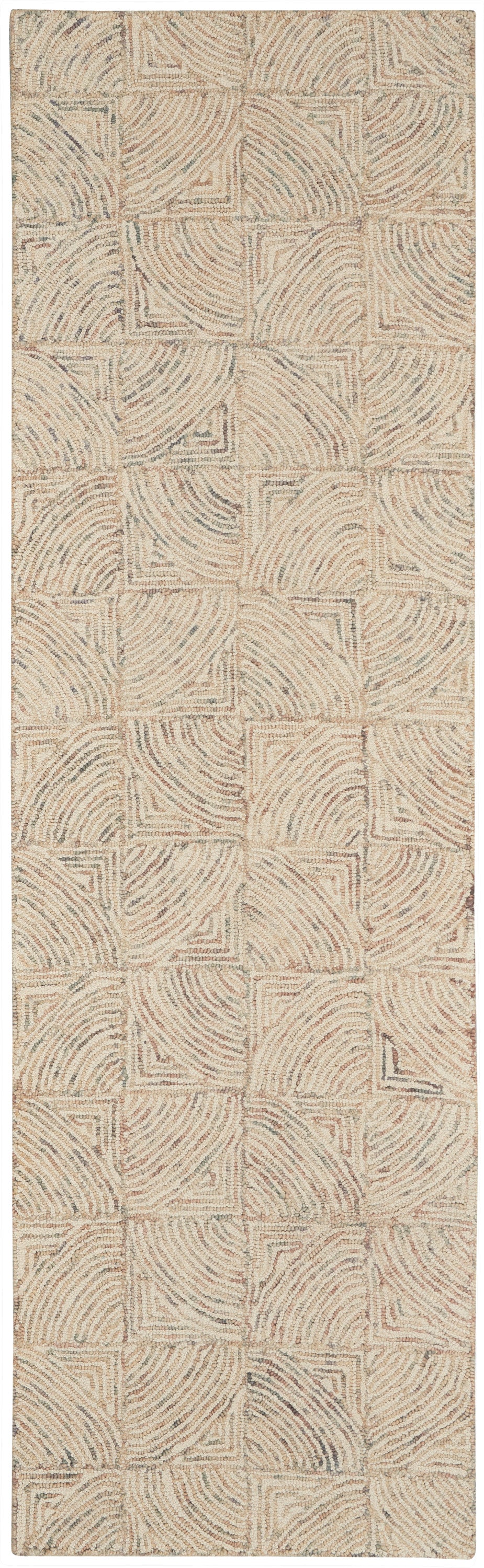 Nourison Interlock 2'3" x 7'6" Ivory/Multi Modern Indoor Rug