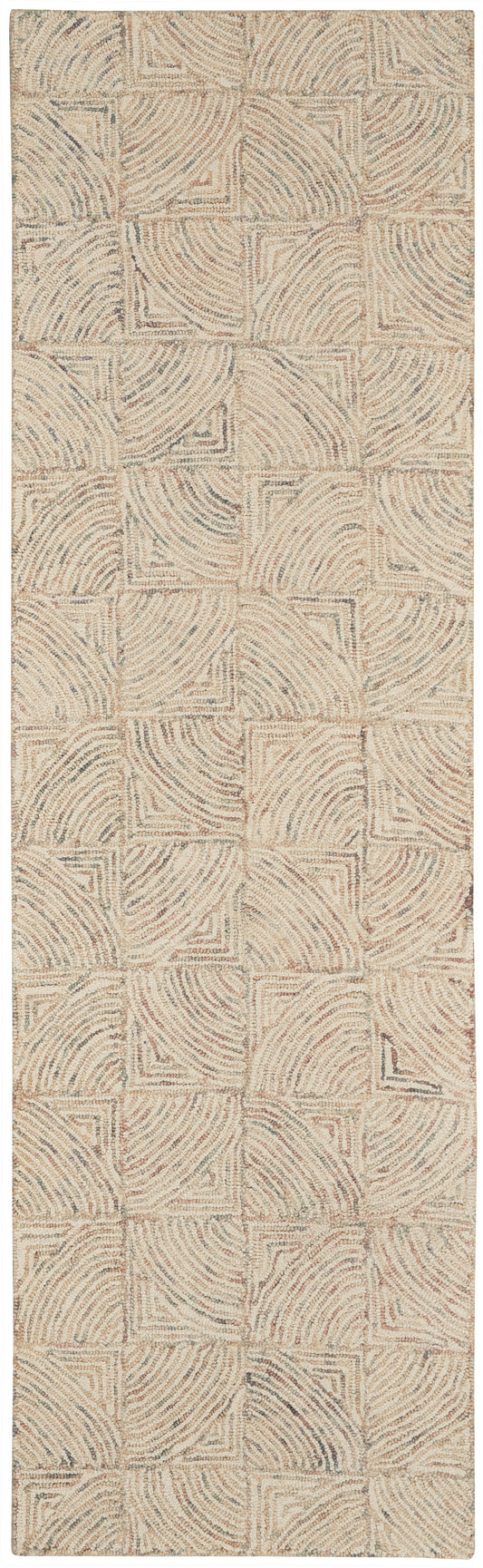 Nourison Interlock 2'3" x 7'6" Ivory/Multi Modern Indoor Rug