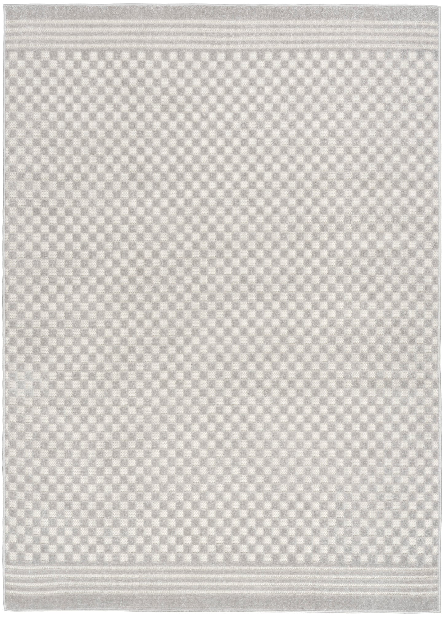 Nourison Care Free 6'7" x 9'2" Light Grey Modern Indoor Rug