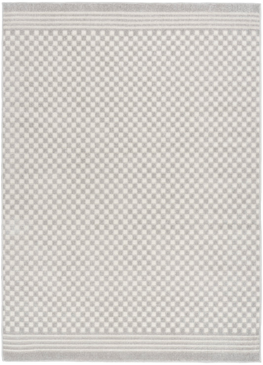 Nourison Care Free 6'7" x 9'2" Light Grey Modern Indoor Rug