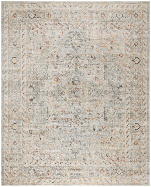 Nourison Oushak Home 10' x 14' Light Grey Vintage Indoor Rug