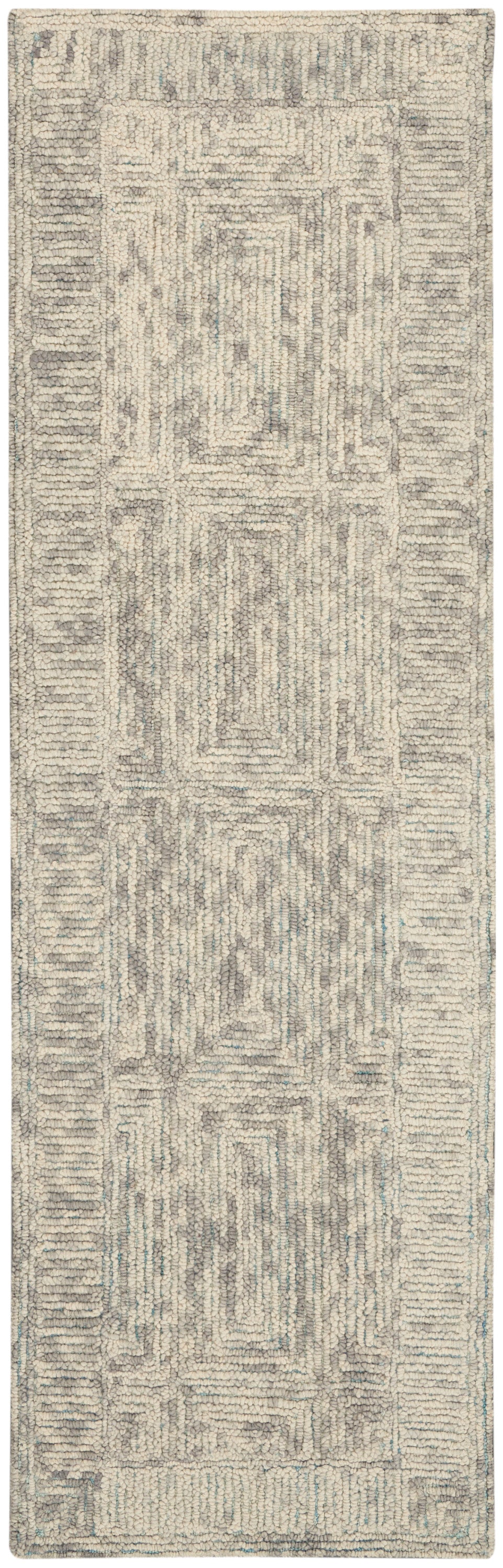 Nourison Colorado 2'3" x 7'6" Ivory Grey Teal Modern Indoor Rug