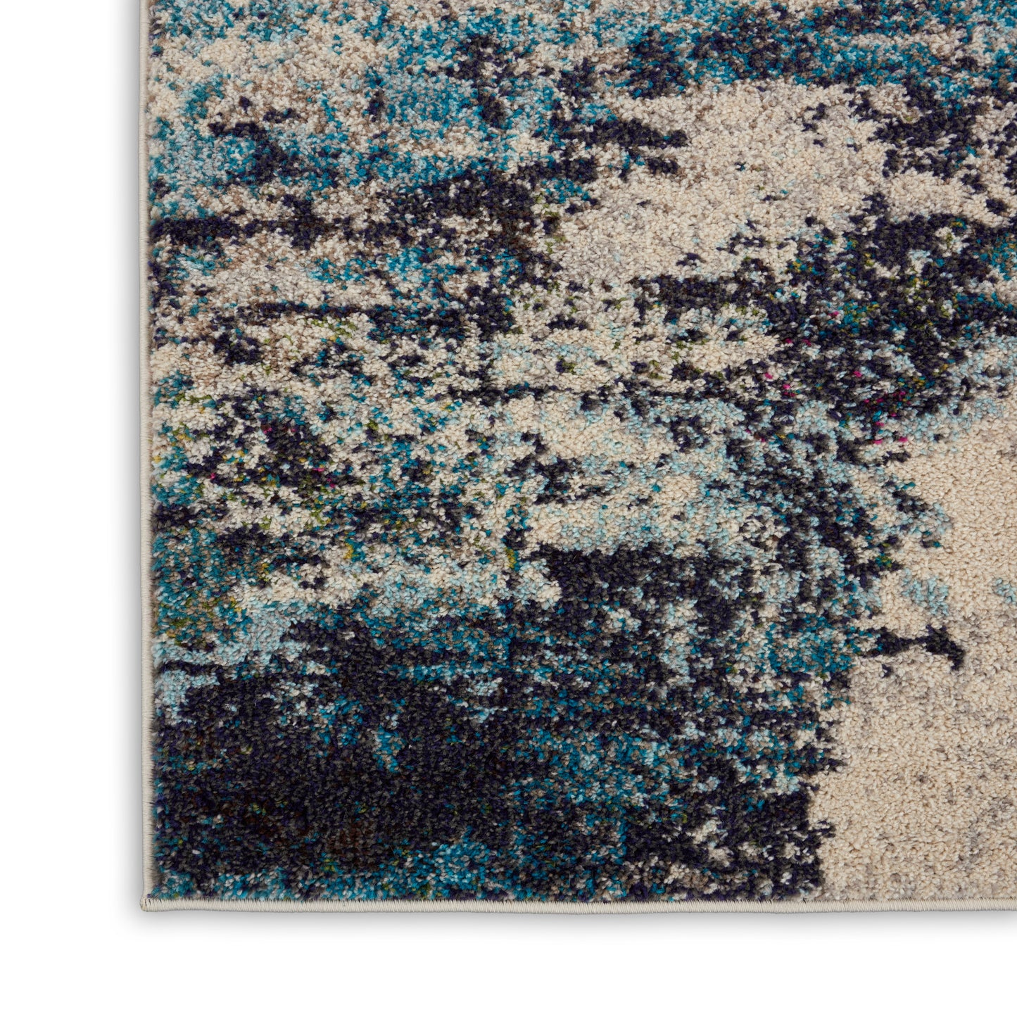 Nourison Celestial 6' x 9' Ivory/Teal Blue Modern Indoor Rug