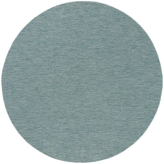 Nourison Washable Solutions 8' x Round Aqua Modern Rug