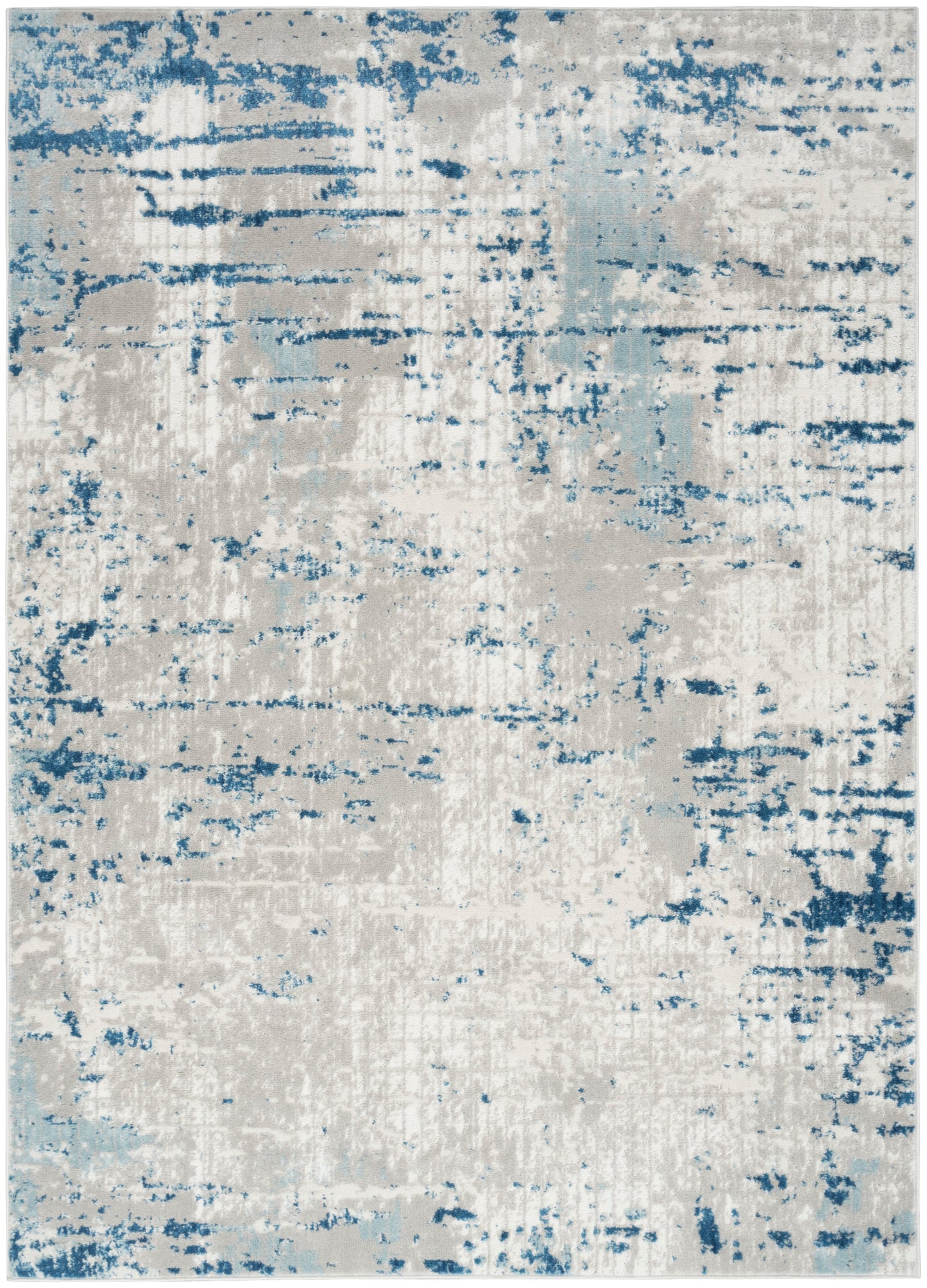 Nourison Quarry 5'3" x 7'3" Ivory Grey Blue Modern Indoor Rug