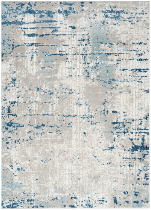 Nourison Quarry 5'3" x 7'3" Ivory Grey Blue Modern Indoor Rug