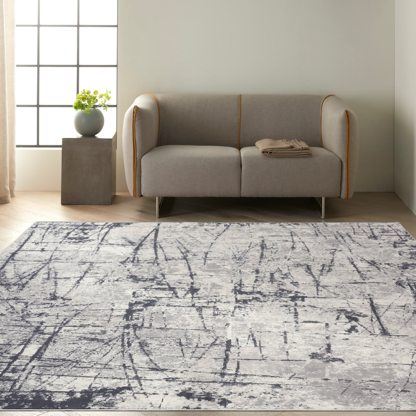 Calvin Klein CK970 Vapor 7'10" x 9'10" Ivory Grey Modern Indoor Rug