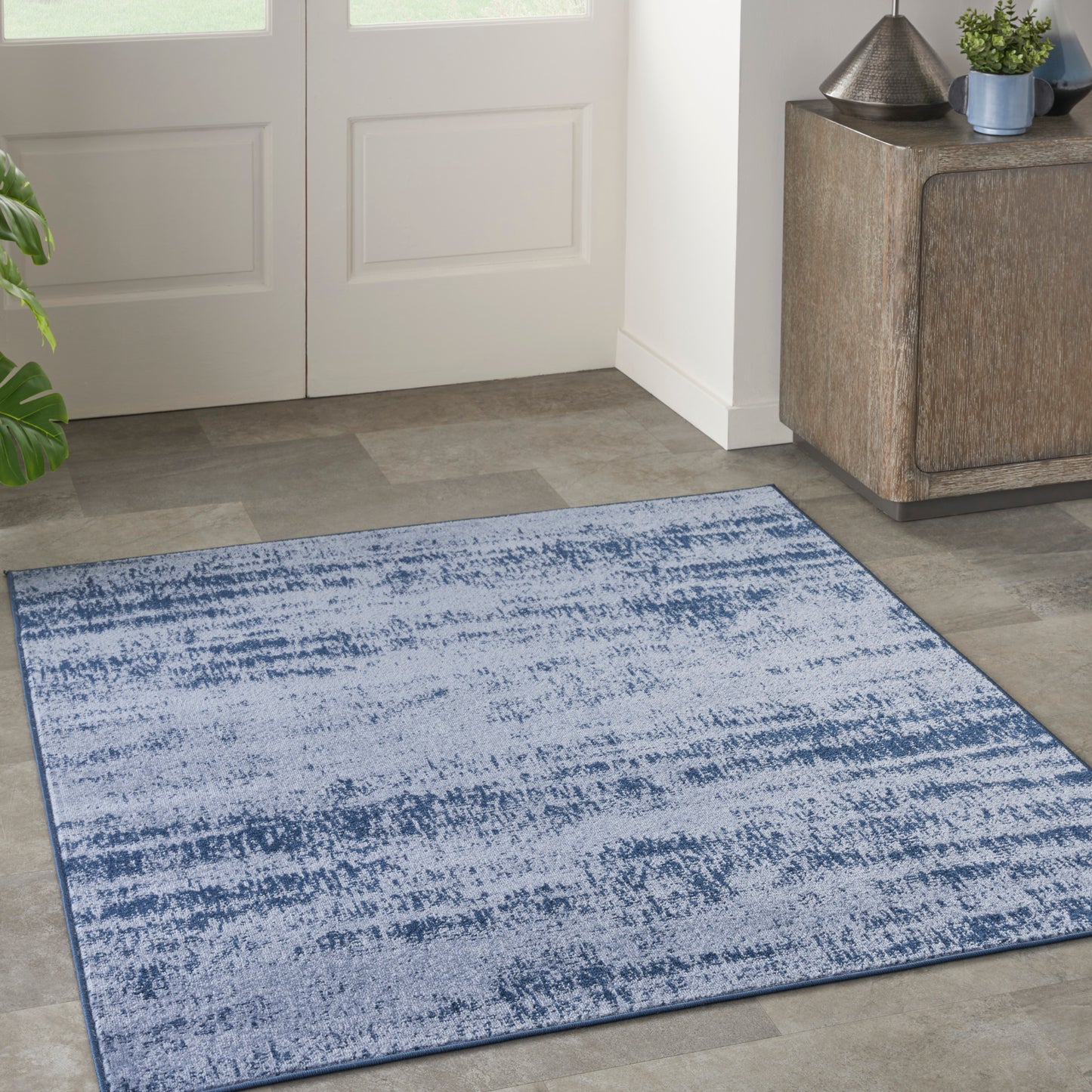 Nourison Nourison Essentials 5' x Square Denim Modern Rug