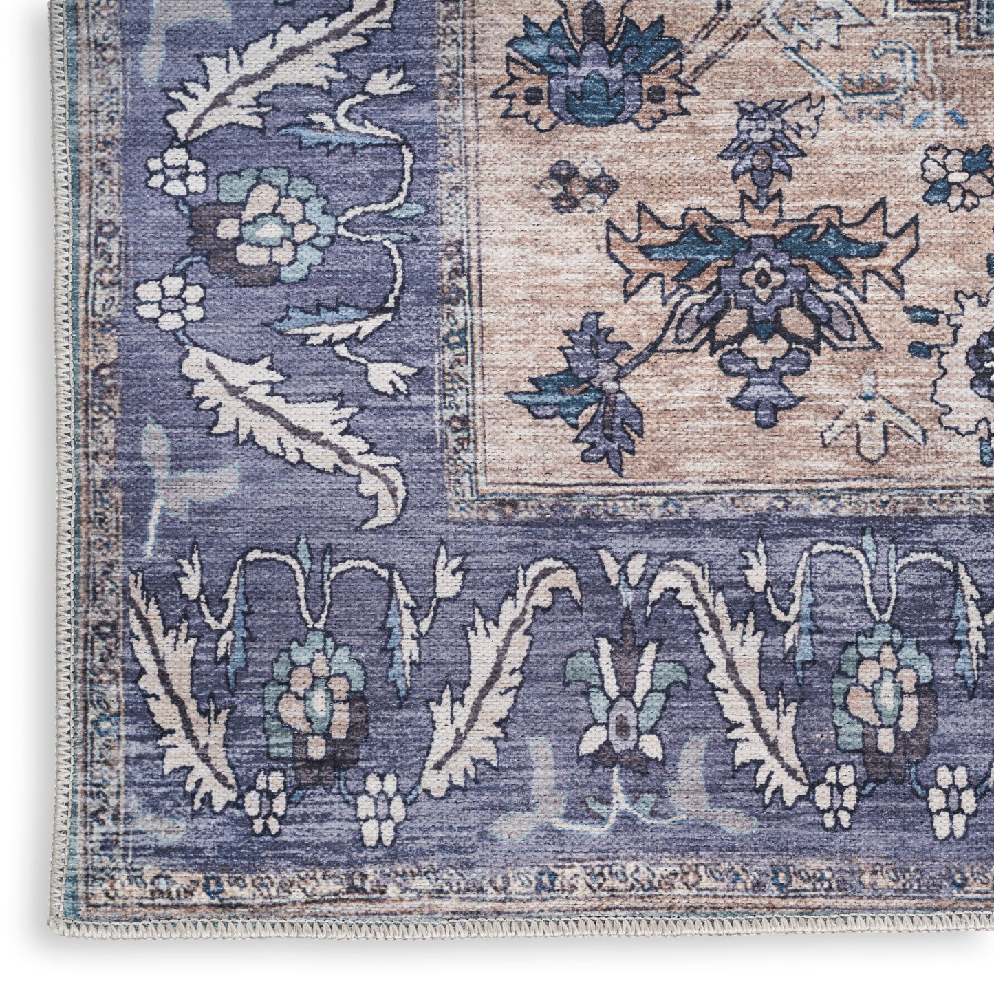 Nourison Grand Washables 9'2" x 12' Teal Blue Vintage Indoor Rug