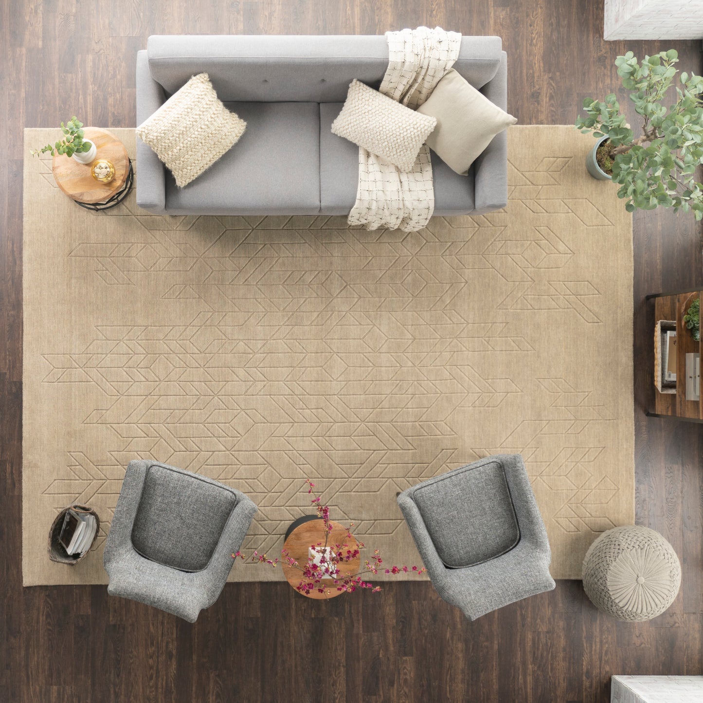 Nourison Alessia 9'9" x 13'9" Beige Modern Indoor Rug