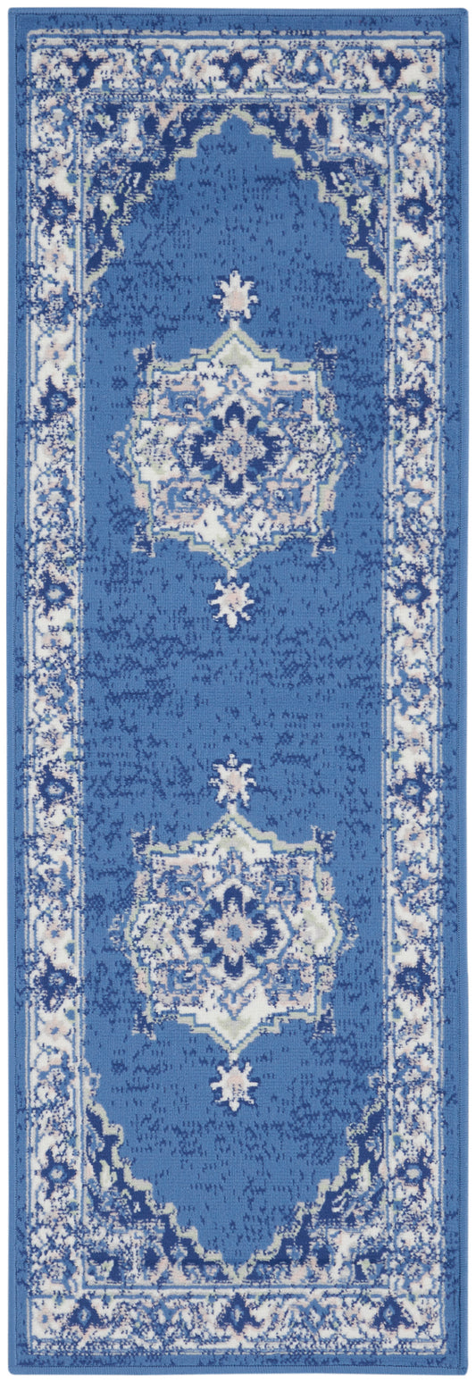 Nourison Whimsicle 2' x 8' Navy Farmhouse Indoor Rug