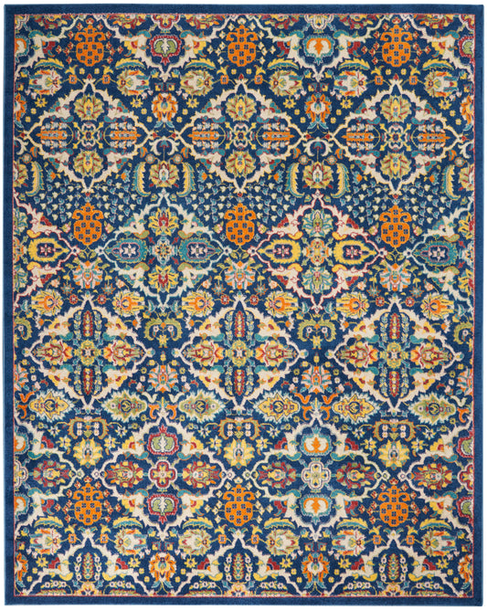 Nourison Allur 7' x 10' Navy Multicolor Bohemian Indoor Rug