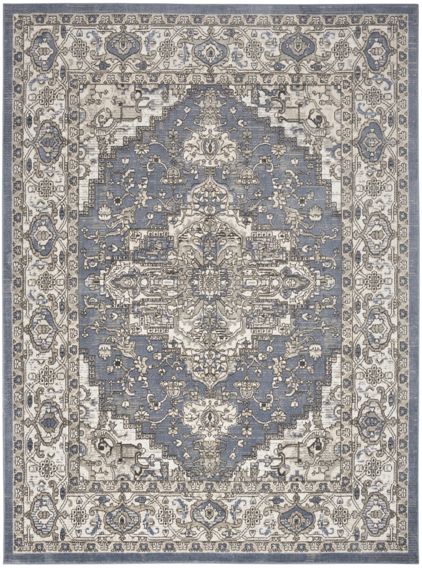 Nourison Quarry 3'9" x 5'9" Blue Vintage Indoor Rug