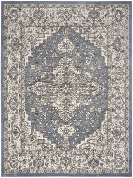 Nourison Quarry 3'9" x 5'9" Blue Vintage Indoor Rug