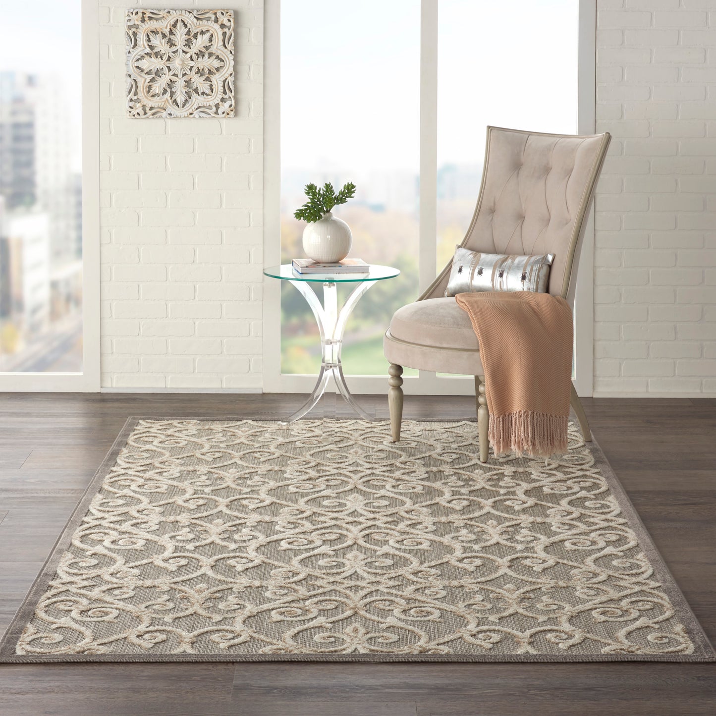 Nourison Aloha 5'3" x 7'5" Natural Contemporary Rug