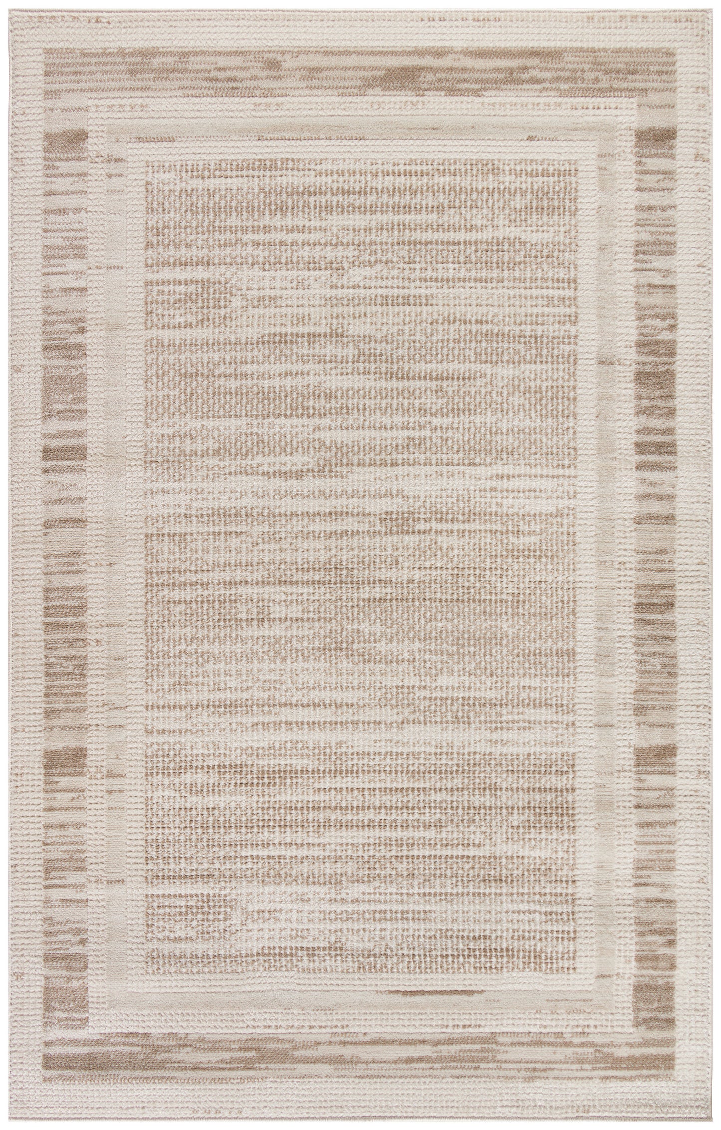 Nourison Serenity Home 3'11" x 5'11" Mocha Ivory Modern Indoor Rug