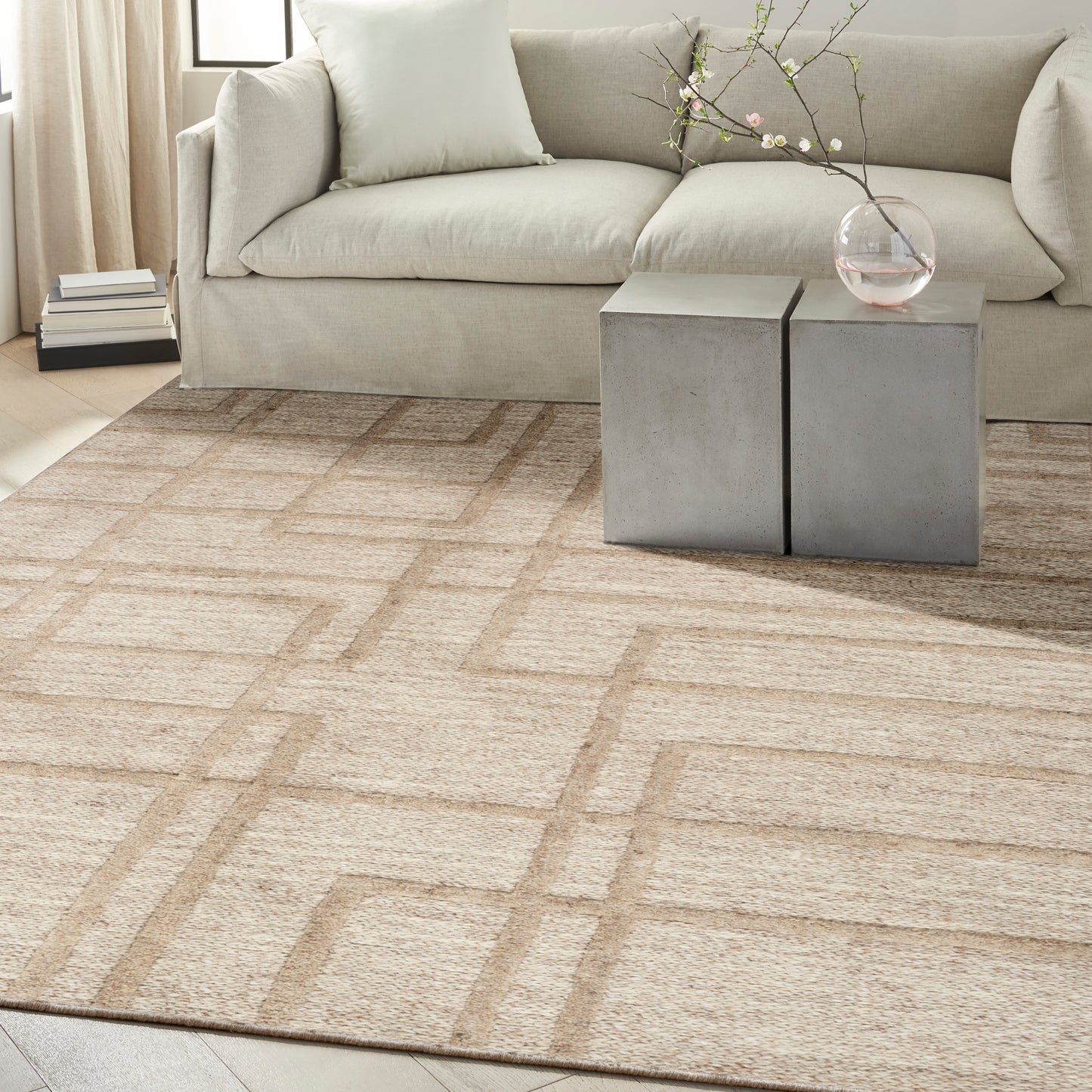 Calvin Klein CK045 Impressions 7'9" x 9'9" Camel Modern Indoor Rug