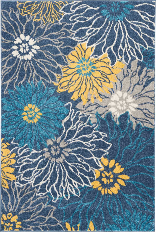 Nourison Passion 3'9" x 5'9" Blue Contemporary Indoor Rug