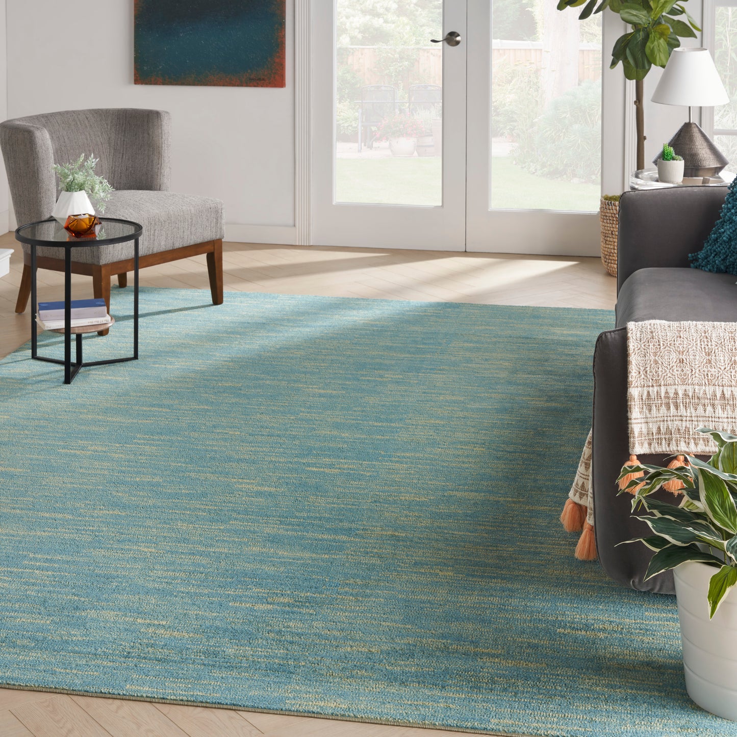 Nourison Nourison Essentials 9' x 12' Blue Green Outdoor Rug