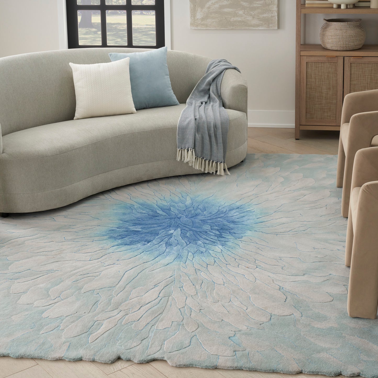 Nourison Prismatic 8'6" x 11'6" Blue Modern Indoor Rug