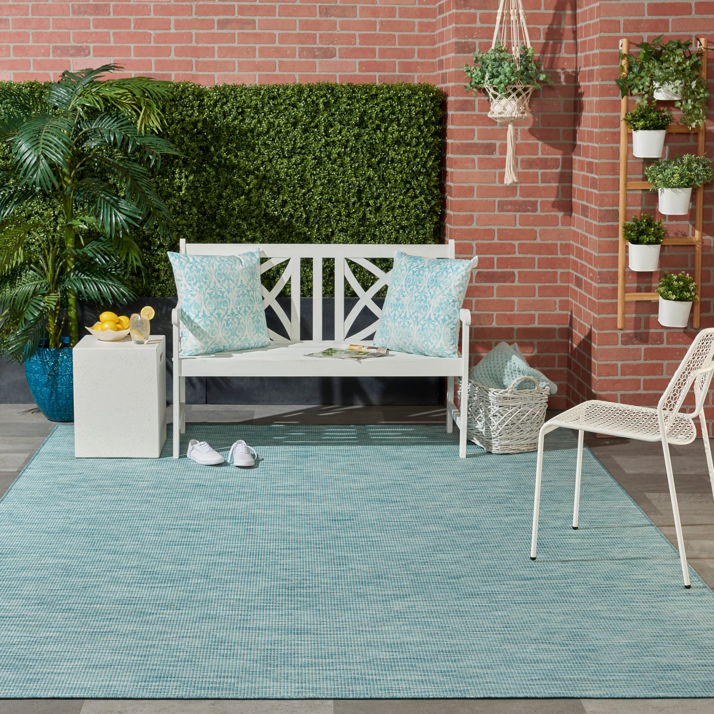 Nourison Positano 7' x 10' Aqua Modern Rug