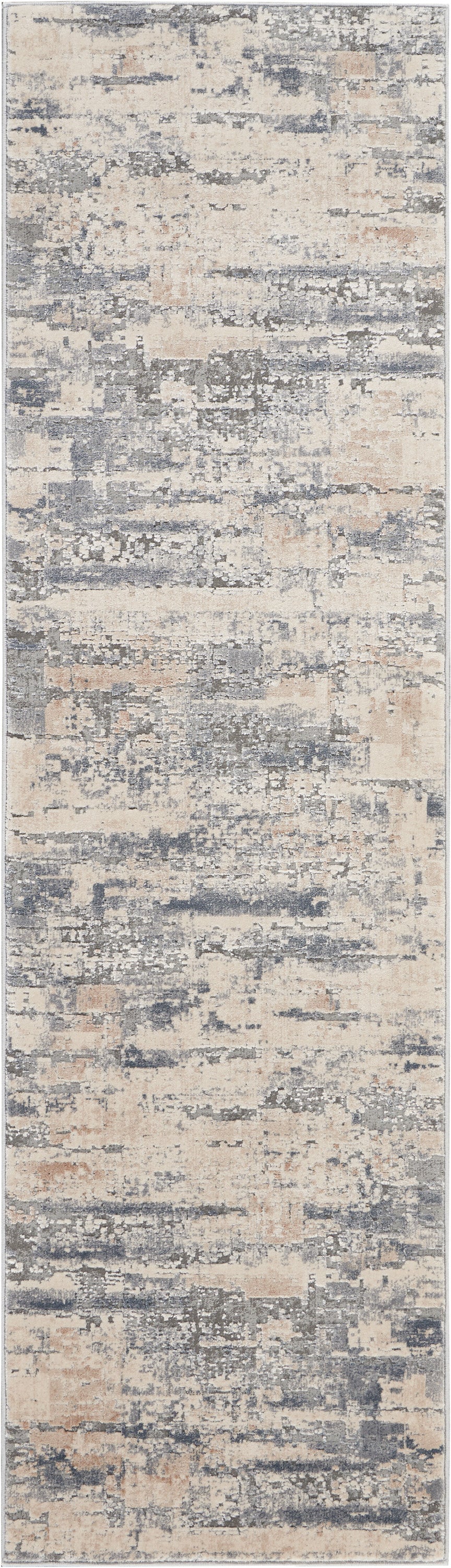 Nourison Rustic Textures 2'2" x 7'6" Beige Grey Modern Indoor Rug