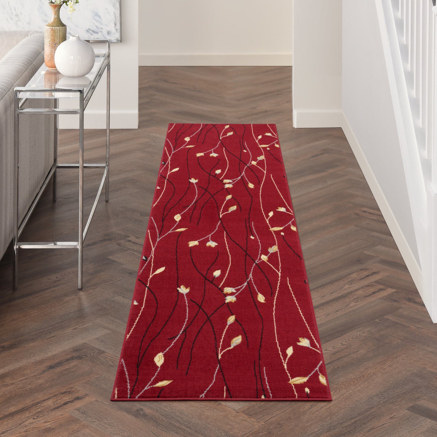 Nourison Grafix 2'3" x 10' Red Contemporary Indoor Rug