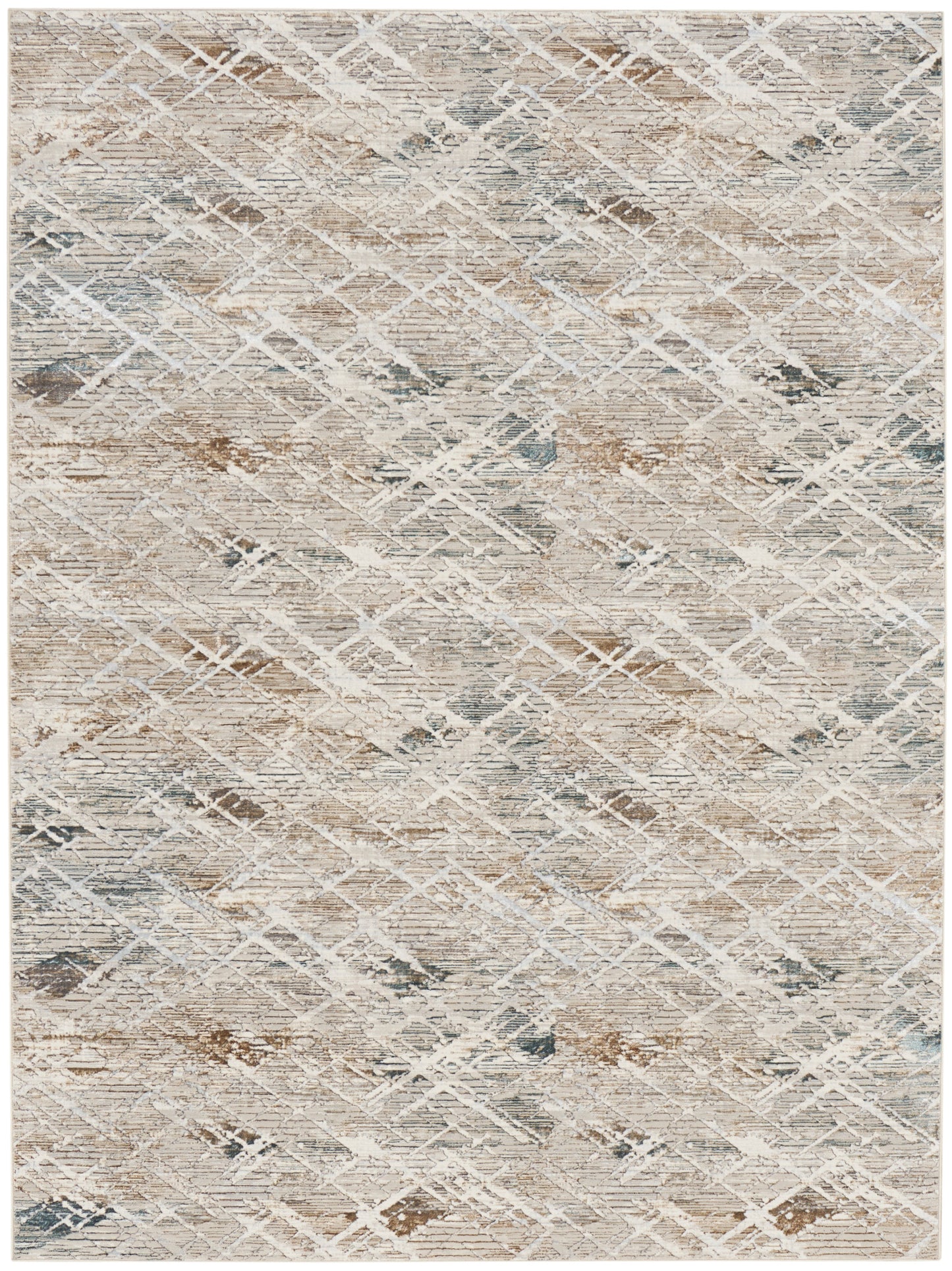 Nourison Glitz 9' x 12' Grey Multicolor Modern Indoor Rug