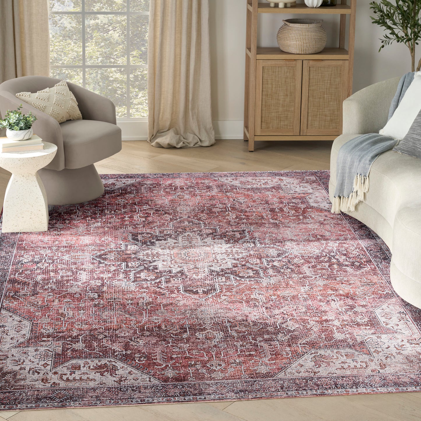 Nourison Nourison Washables 8' x 10' Red Vintage Indoor Rug