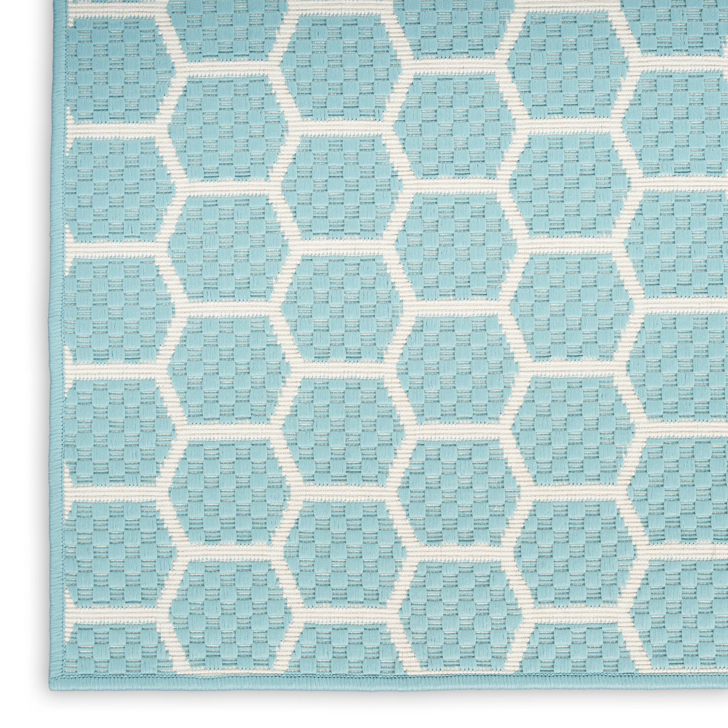 Nourison Twist Reversible 4' x 6' Aqua Modern Rug