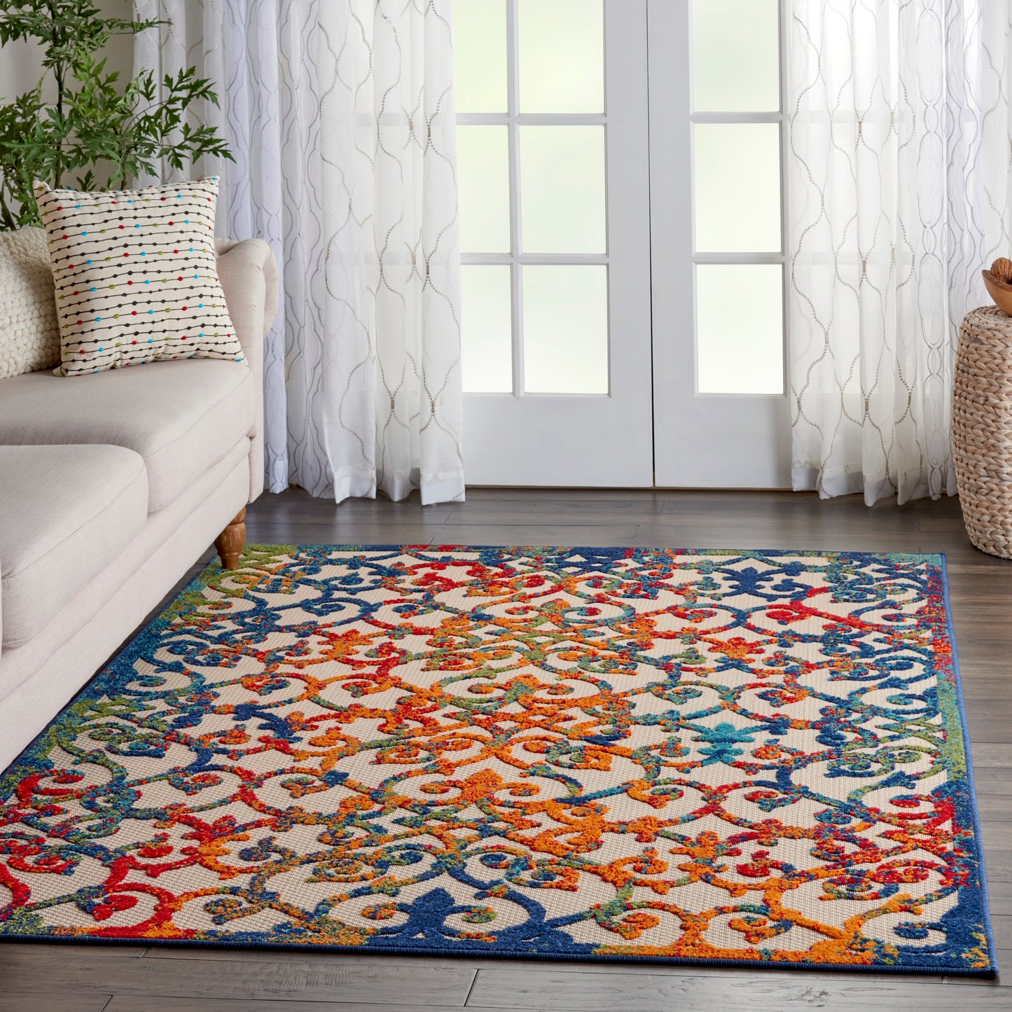 Nourison Aloha 3'6" x 5'6" Multicolor Contemporary Rug