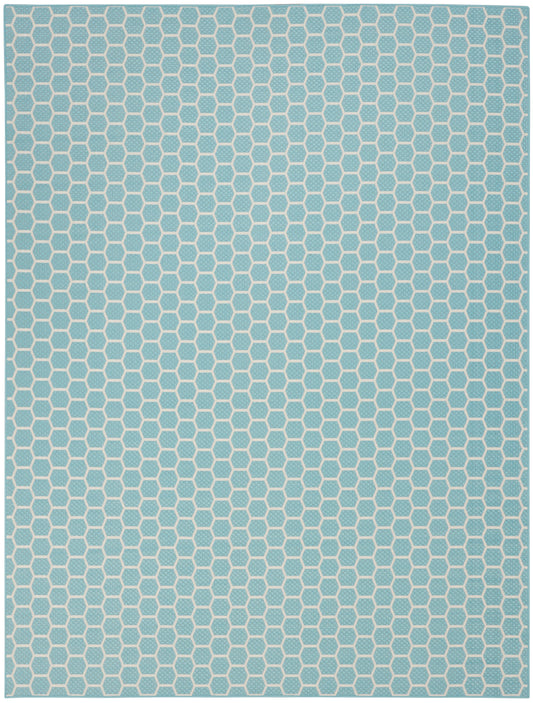 Nourison Twist Reversible 9' x 12' Aqua Modern Rug