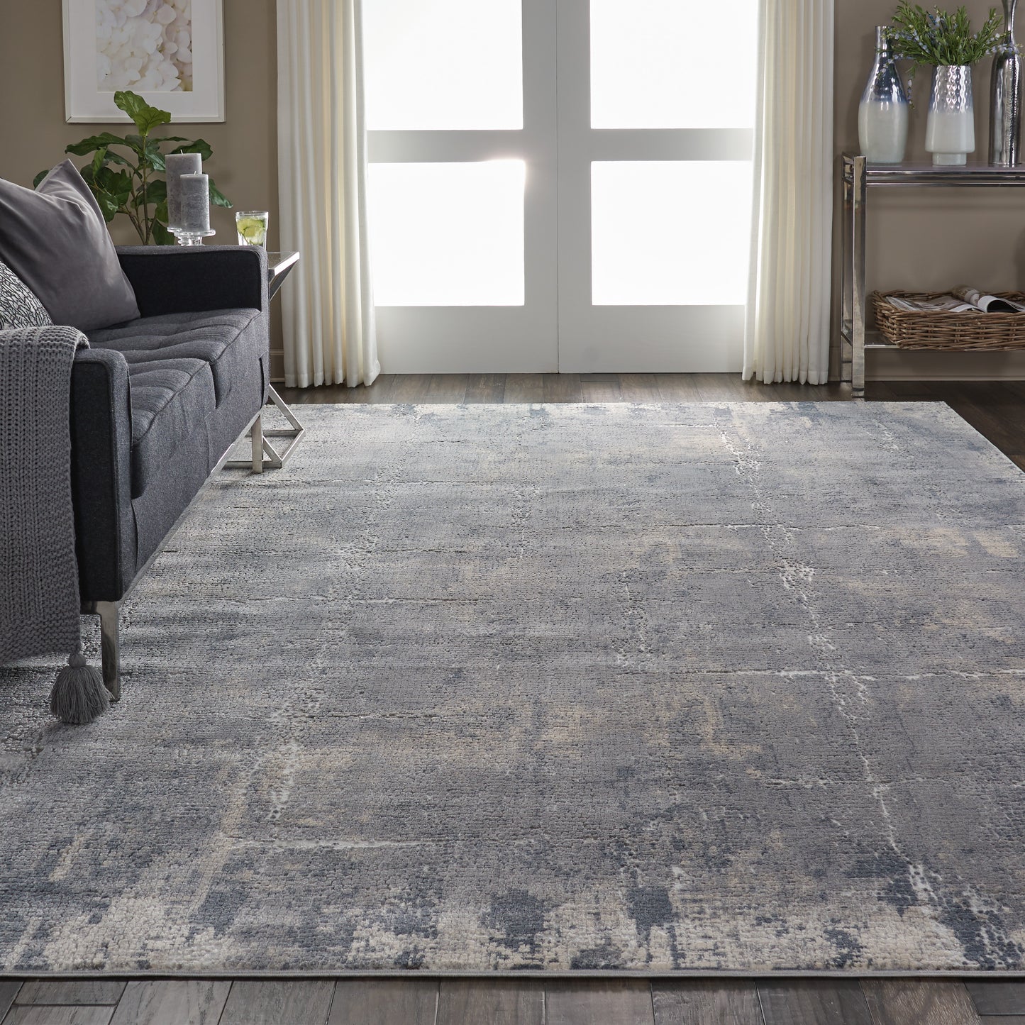 Nourison Rustic Textures 9'3" x 12'9" Grey Beige Modern Indoor Rug