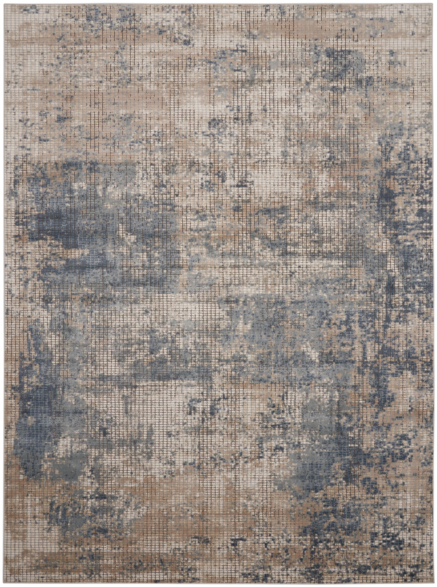 Nourison Quarry 6'7" x 9'6" Blue Beige Modern Indoor Rug