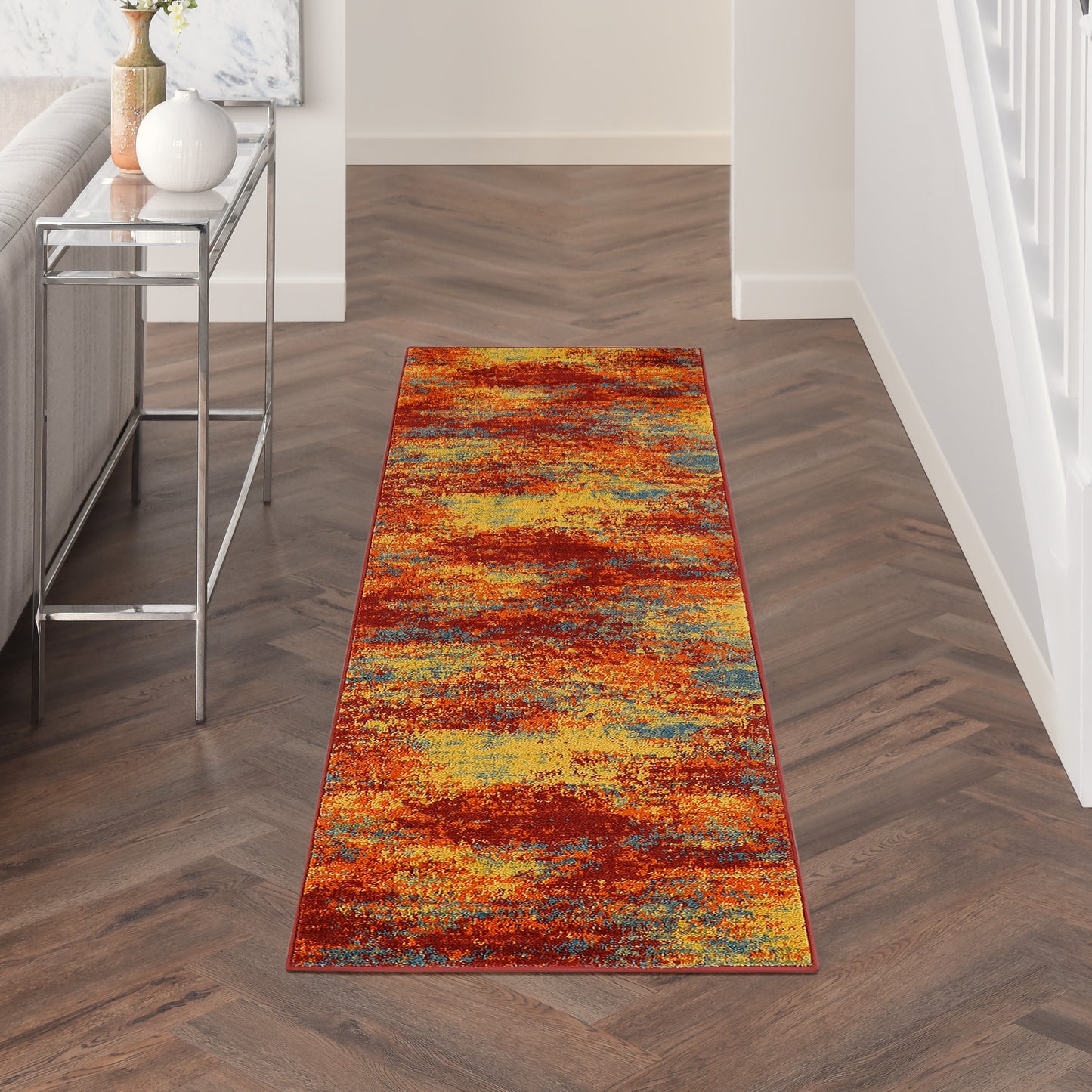 Nourison Nourison Essentials 2'2" x 7'6" Flame Modern Rug