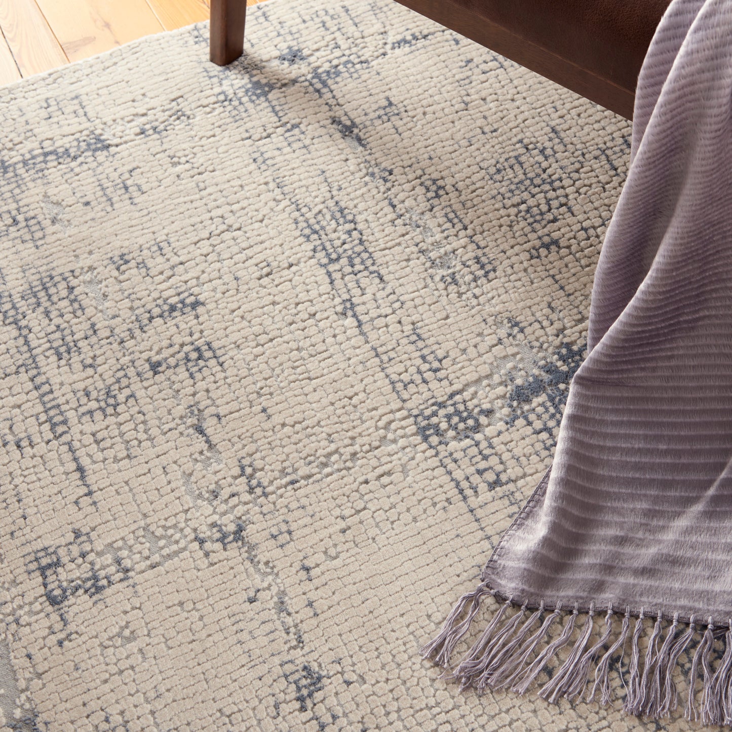 Nourison Rustic Textures 6' x 9' Ivory Blue Rustic Indoor Rug