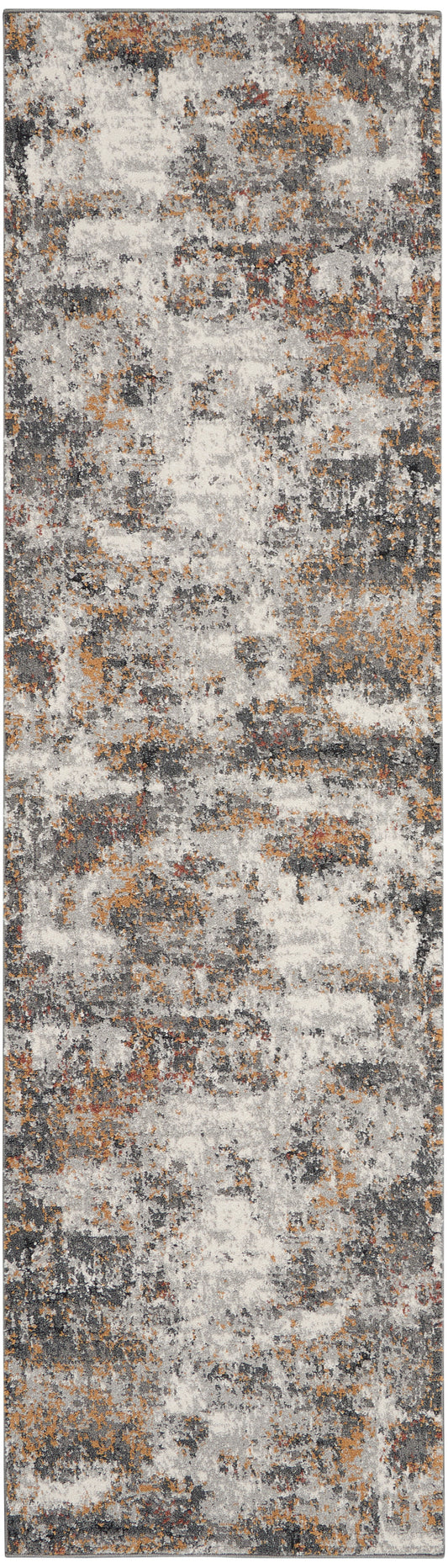 Nourison Tangra 2'2" x 7'6" Grey/Multi Modern Indoor Rug