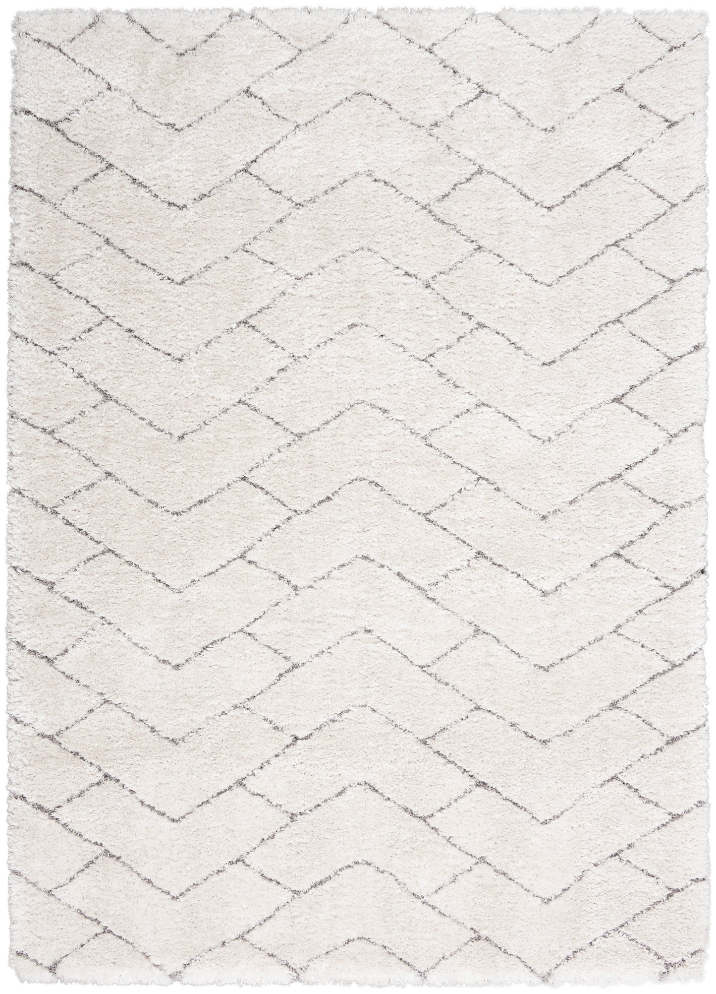 Nourison Dreamy Shag 5'3" x 7'3" Ivory Grey Shag Indoor Rug