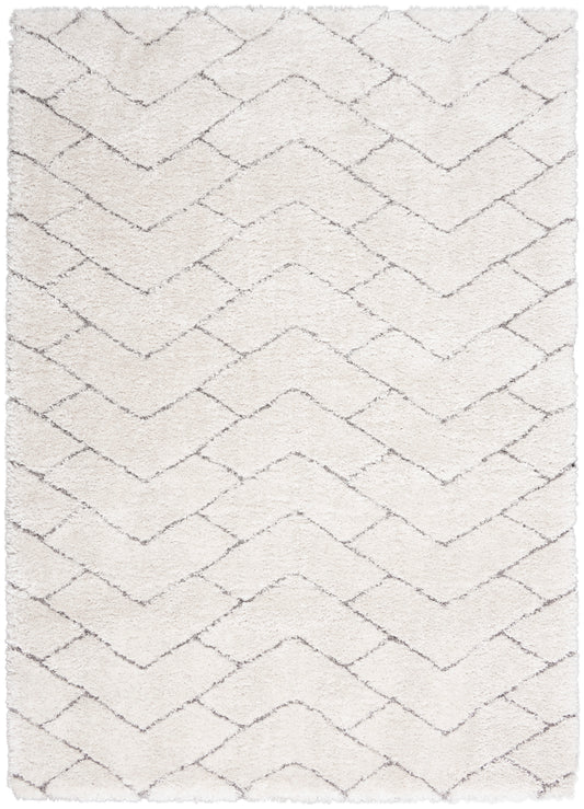 Nourison Dreamy Shag 5'3" x 7'3" Ivory Grey Shag Indoor Rug