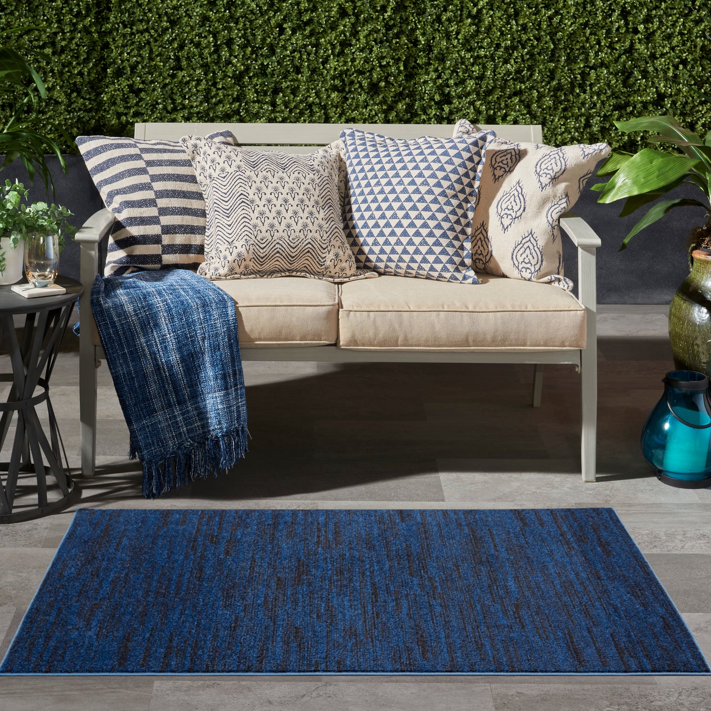 Nourison Nourison Essentials 3' x 5' Midnight Blue Outdoor Rug