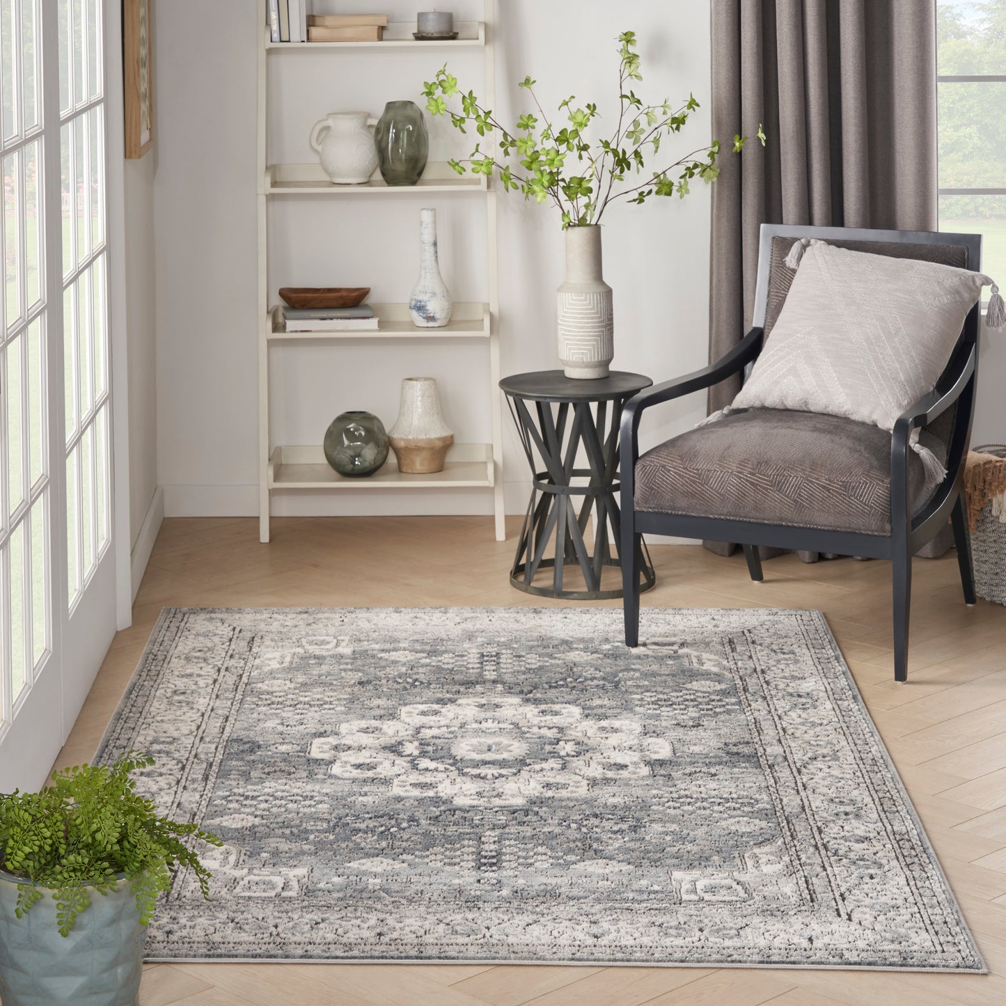 Nourison Quarry 3'9" x 5'9" Grey/Ivory Vintage Indoor Rug