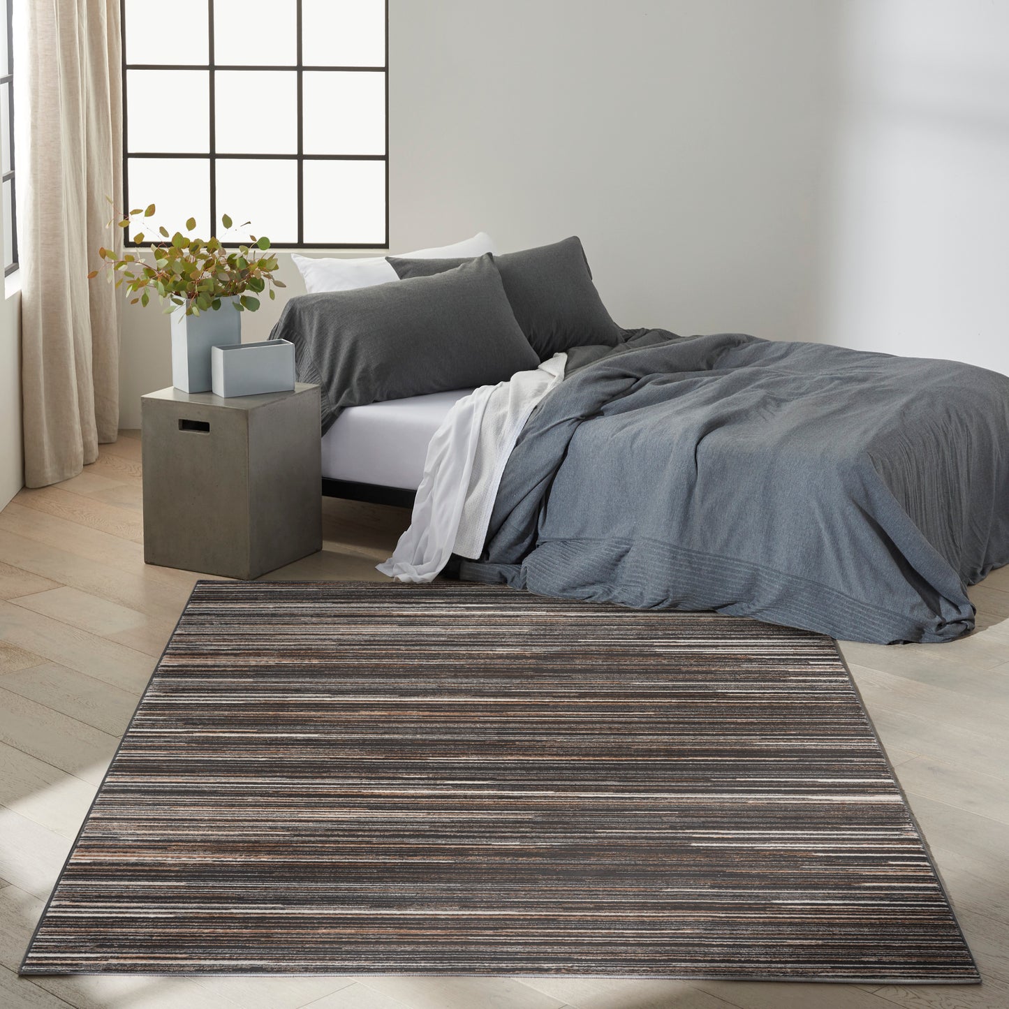 Calvin Klein Captivating 5'3" x 7'3" Mocha Modern Indoor Rug